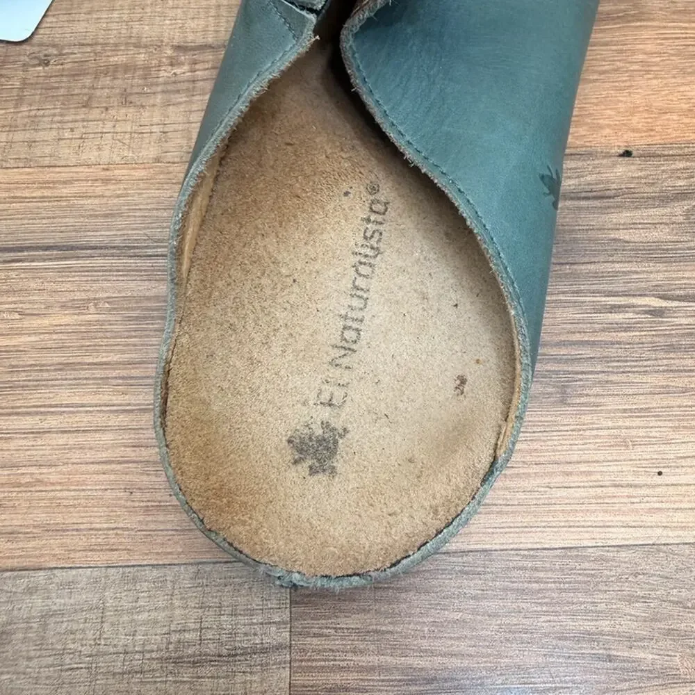 El Naturalista Slide Sandals Women's size 6 EU37 Green Leather
